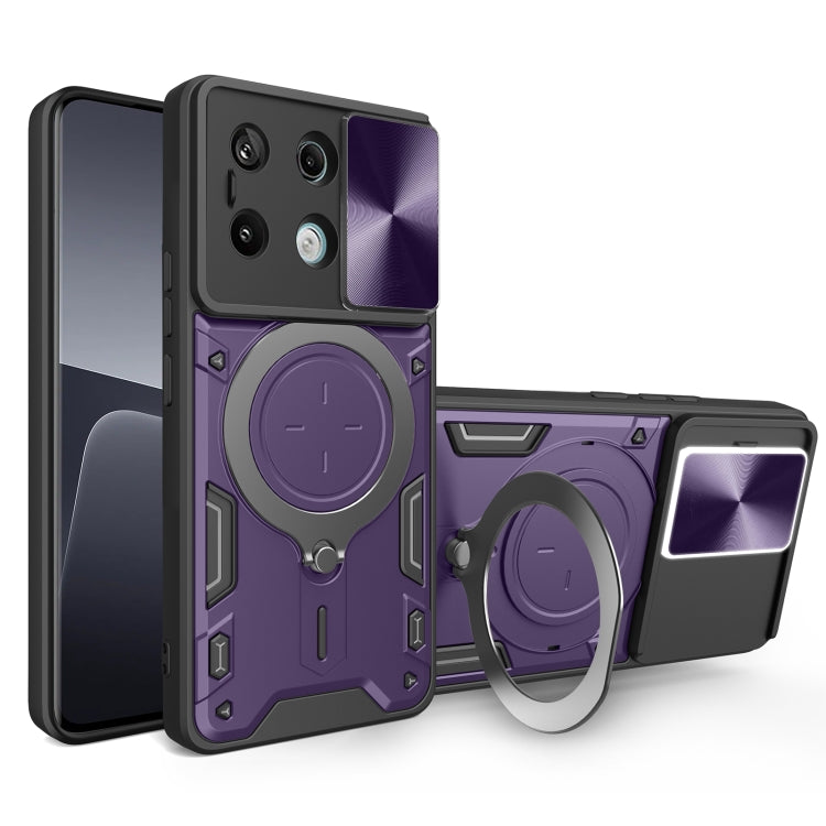 For Xiaomi Redmi Note 13 Pro 5G CD Texture Sliding Camshield Magnetic Holder Phone Case(Purple) - free shipping - PMC TechLife - Order now!