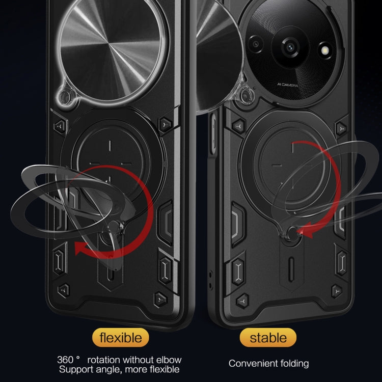 For Xiaomi Redmi A3 CD Texture Sliding Camshield Magnetic Holder Phone Case(Red) - Xiaomi Cases by PMC TechLife | Online Shopping South Africa | PMC TechLife | Buy Now Pay Later Mobicred