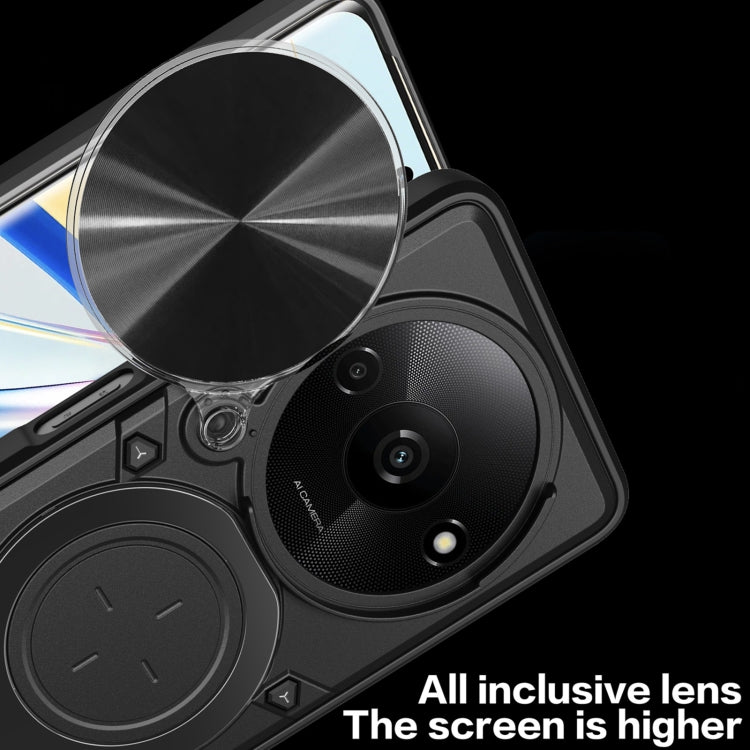 For Xiaomi Redmi A3 CD Texture Sliding Camshield Magnetic Holder Phone Case(Silver) - Xiaomi Cases by PMC TechLife | Online Shopping South Africa | PMC TechLife | Buy Now Pay Later Mobicred