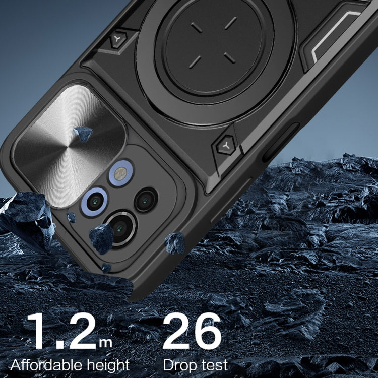 For Xiaomi Mi 11 Lite 4G / 5G CD Texture Sliding Camshield Magnetic Holder Phone Case(Blue) - Xiaomi Cases by PMC TechLife | Online Shopping South Africa | PMC TechLife | Buy Now Pay Later Mobicred