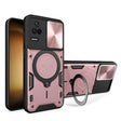 For Xiaomi Redmi K40S / Poco F4 CD Texture Sliding Camshield Magnetic Holder Phone Case(Pink) - Xiaomi Cases by PMC TechLife | Online Shopping South Africa | PMC TechLife | Buy Now Pay Later Mobicred