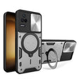 For Xiaomi Redmi K40S / Poco F4 CD Texture Sliding Camshield Magnetic Holder Phone Case(Silver) - Xiaomi Cases by PMC TechLife | Online Shopping South Africa | PMC TechLife | Buy Now Pay Later Mobicred