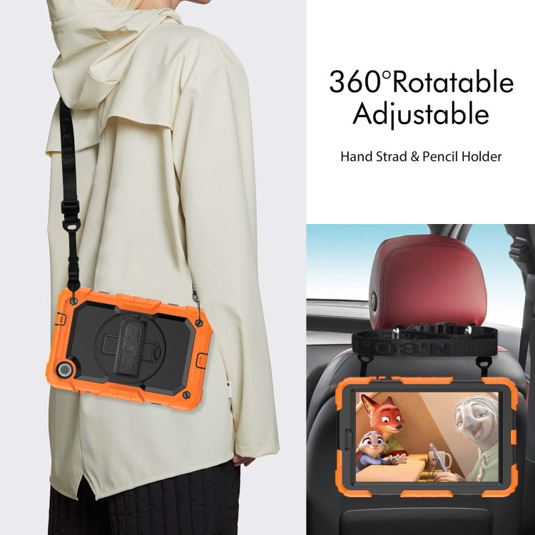 For Lenovo Tab M8 4th Gen Silicone Hybrid PC Tablet Case with Shoulder Strap(Orange) - Lenovo by PMC TechLife | Online Shopping South Africa | PMC TechLife | Buy Now Pay Later Mobicred