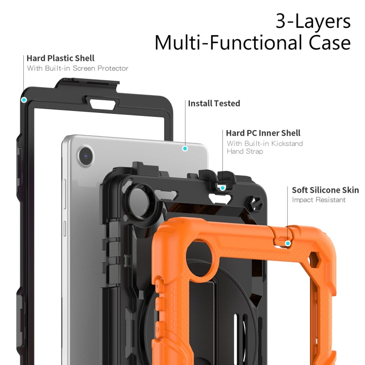 For Lenovo Tab M8 4th Gen Silicone Hybrid PC Tablet Case with Shoulder Strap(Orange) - Lenovo by PMC TechLife | Online Shopping South Africa | PMC TechLife | Buy Now Pay Later Mobicred