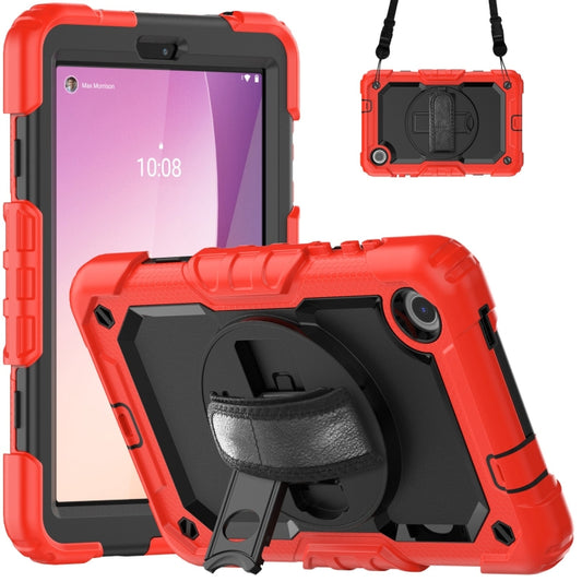 For Lenovo Tab M8 4th Gen Silicone Hybrid PC Tablet Case with Shoulder Strap(Red) - Lenovo by PMC Jewellery | Online Shopping South Africa | PMC Jewellery | Buy Now Pay Later Mobicred