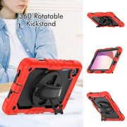 For Lenovo Tab M8 4th Gen Silicone Hybrid PC Tablet Case with Shoulder Strap(Red)