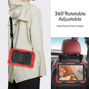 For Lenovo Tab M8 4th Gen Silicone Hybrid PC Tablet Case with Shoulder Strap(Red)