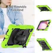 For Lenovo Tab M8 4th Gen Silicone Hybrid PC Tablet Case with Shoulder Strap(Yellow Green)