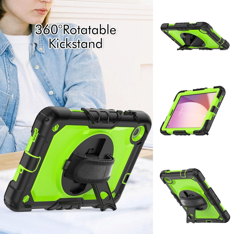 For Lenovo Tab M8 4th Gen Silicone Hybrid PC Tablet Case with Shoulder Strap(Yellow Green PC) - Lenovo by PMC TechLife | Online Shopping South Africa | PMC TechLife | Buy Now Pay Later Mobicred