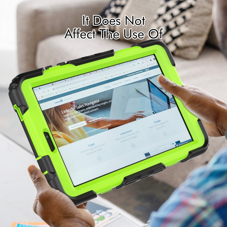 For Lenovo Tab M8 4th Gen Silicone Hybrid PC Tablet Case with Shoulder Strap(Yellow Green PC) - Lenovo by PMC TechLife | Online Shopping South Africa | PMC TechLife | Buy Now Pay Later Mobicred