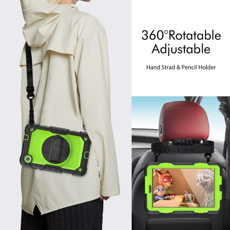 For Lenovo Tab M8 4th Gen Silicone Hybrid PC Tablet Case with Shoulder Strap(Yellow Green PC) - Lenovo by PMC TechLife | Online Shopping South Africa | PMC TechLife | Buy Now Pay Later Mobicred