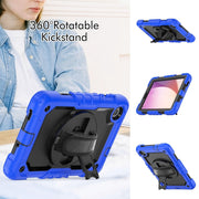 For Lenovo Tab M8 4th Gen Silicone Hybrid PC Tablet Case with Shoulder Strap(Blue)