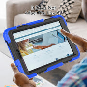 For Lenovo Tab M8 4th Gen Silicone Hybrid PC Tablet Case with Shoulder Strap(Blue)