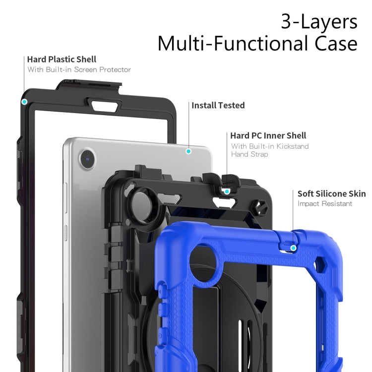 For Lenovo Tab M8 4th Gen Silicone Hybrid PC Tablet Case with Shoulder Strap(Blue) - Lenovo by PMC Jewellery | Online Shopping South Africa | PMC Jewellery | Buy Now Pay Later Mobicred
