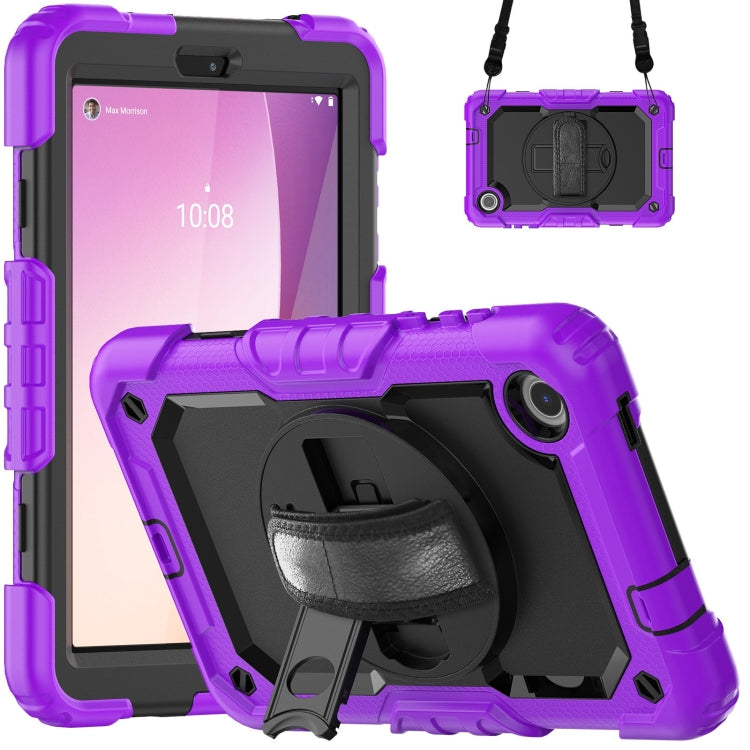 For Lenovo Tab M8 4th Gen Silicone Hybrid PC Tablet Case with Shoulder Strap(Purple) - Lenovo by PMC Jewellery | Online Shopping South Africa | PMC Jewellery | Buy Now Pay Later Mobicred