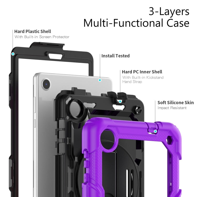 For Lenovo Tab M8 4th Gen Silicone Hybrid PC Tablet Case with Shoulder Strap(Purple) - Lenovo by PMC Jewellery | Online Shopping South Africa | PMC Jewellery | Buy Now Pay Later Mobicred