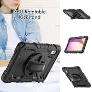 For Lenovo Tab M9 Silicone Hybrid PC Tablet Case with Shoulder Strap(Black)