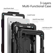For Lenovo Tab M9 Silicone Hybrid PC Tablet Case with Shoulder Strap(Black)