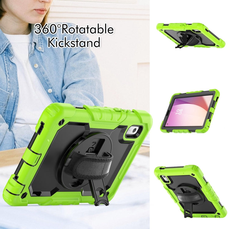 For Lenovo Tab M9 Silicone Hybrid PC Tablet Case with Shoulder Strap(Yellow Green) - Lenovo by PMC TechLife | Online Shopping South Africa | PMC TechLife | Buy Now Pay Later Mobicred