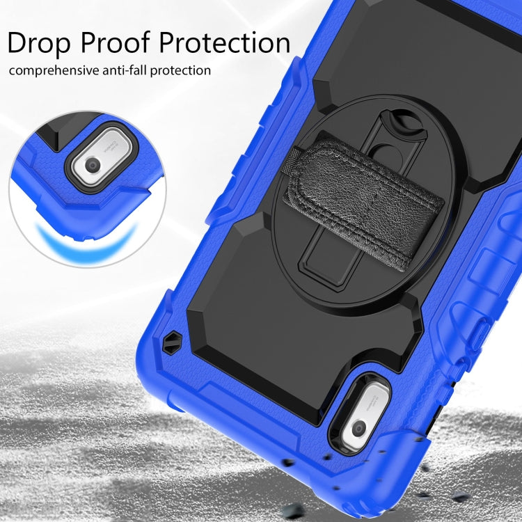 For Lenovo Tab M9 Silicone Hybrid PC Tablet Case with Shoulder Strap(Blue)