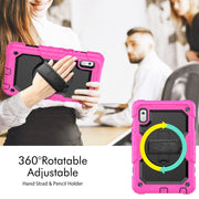 For Lenovo Tab M9 Silicone Hybrid PC Tablet Case with Shoulder Strap(Rose Red)
