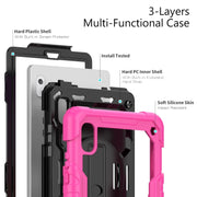 For Lenovo Tab M9 Silicone Hybrid PC Tablet Case with Shoulder Strap(Rose Red)