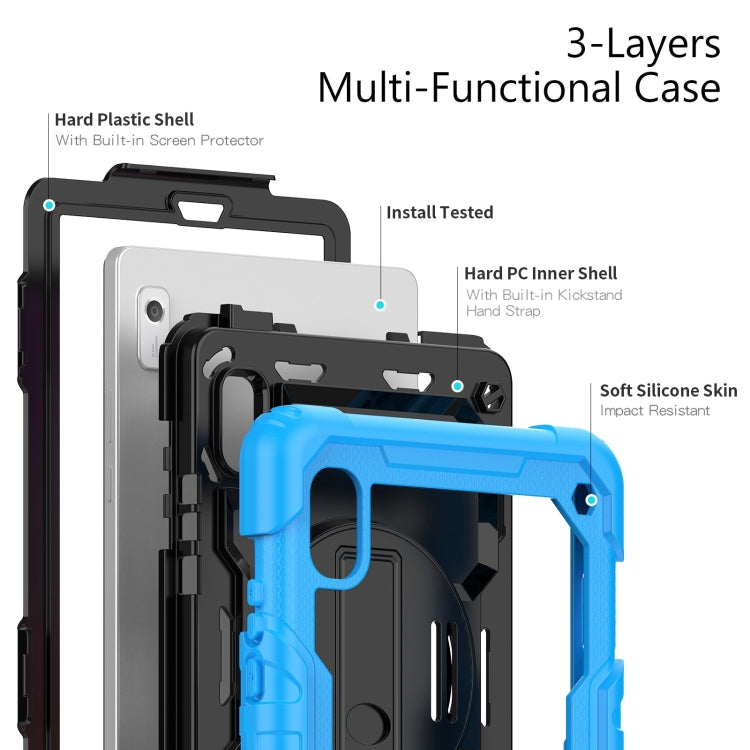 For Lenovo Tab M9 Silicone Hybrid PC Tablet Case with Shoulder Strap(Light Blue) - Lenovo by PMC TechLife | Online Shopping South Africa | PMC TechLife | Buy Now Pay Later Mobicred