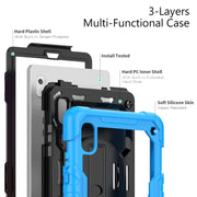 For Lenovo Tab M9 Silicone Hybrid PC Tablet Case with Shoulder Strap(Light Blue)