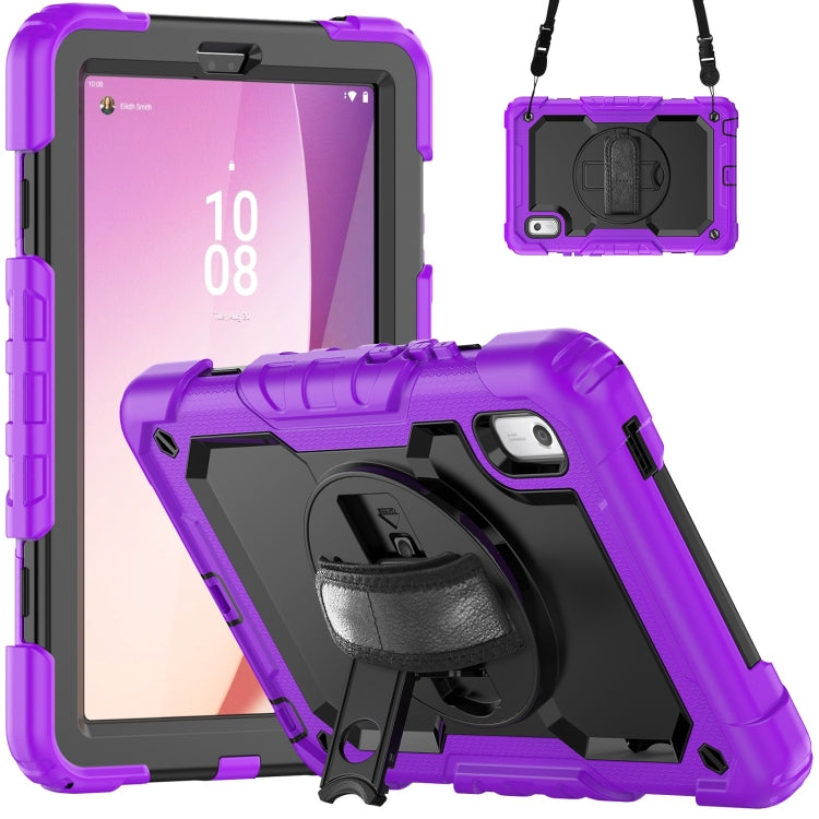 For Lenovo Tab M9 Silicone Hybrid PC Tablet Case with Shoulder Strap(Purple) - Lenovo by PMC TechLife | Online Shopping South Africa | PMC TechLife | Buy Now Pay Later Mobicred