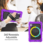 For Lenovo Tab M9 Silicone Hybrid PC Tablet Case with Shoulder Strap(Purple)