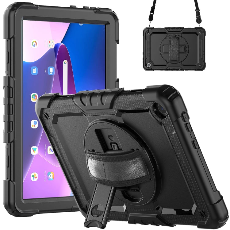 For Lenovo Tab M10 10.1 Gen 3rd Silicone Hybrid PC Tablet Case with Shoulder Strap(Black) - Lenovo by PMC TechLife | Online Shopping South Africa | PMC TechLife | Buy Now Pay Later Mobicred