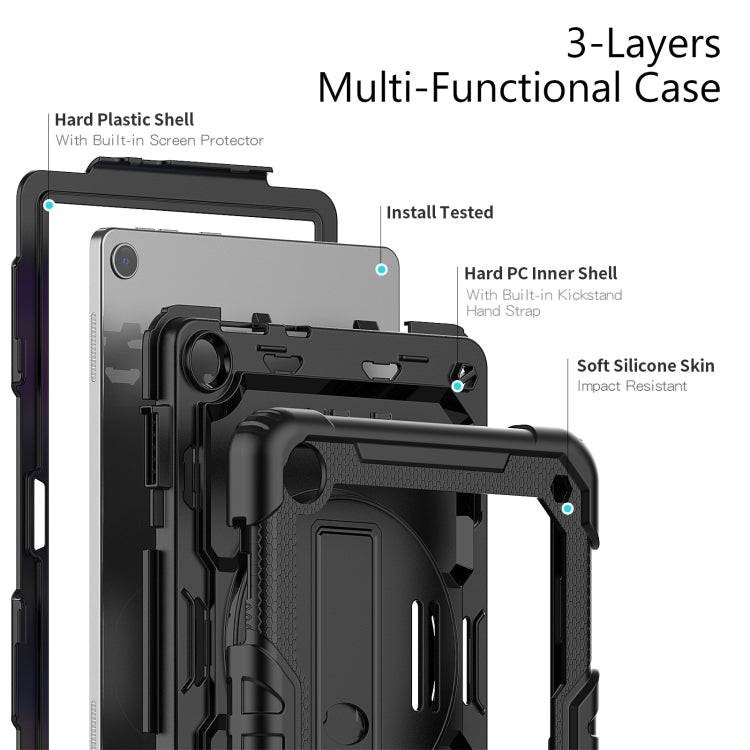 For Lenovo Tab M10 10.1 Gen 3rd Silicone Hybrid PC Tablet Case with Shoulder Strap(Black) - Lenovo by PMC TechLife | Online Shopping South Africa | PMC TechLife | Buy Now Pay Later Mobicred