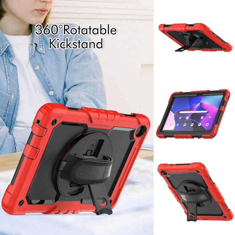 For Lenovo Tab M10 10.1 Gen 3rd Silicone Hybrid PC Tablet Case with Shoulder Strap(Red) - Lenovo by PMC TechLife | Online Shopping South Africa | PMC TechLife | Buy Now Pay Later Mobicred