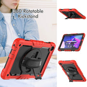 For Lenovo Tab M10 10.1 Gen 3rd Silicone Hybrid PC Tablet Case with Shoulder Strap(Red)