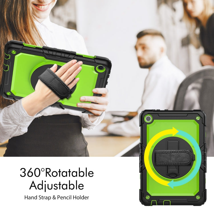 For Lenovo Tab M10 10.1 Gen 3rd Silicone Hybrid PC Tablet Case with Shoulder Strap(Yellow Green PC) - Lenovo by PMC TechLife | Online Shopping South Africa | PMC TechLife | Buy Now Pay Later Mobicred