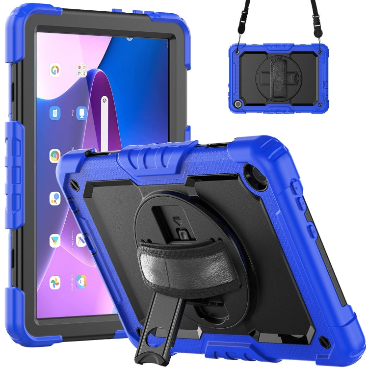 For Lenovo Tab M10 10.1 Gen 3rd Silicone Hybrid PC Tablet Case with Shoulder Strap(Blue) - Lenovo by PMC TechLife | Online Shopping South Africa | PMC TechLife | Buy Now Pay Later Mobicred