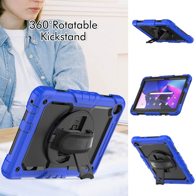 For Lenovo Tab M10 10.1 Gen 3rd Silicone Hybrid PC Tablet Case with Shoulder Strap(Blue) - Lenovo by PMC TechLife | Online Shopping South Africa | PMC TechLife | Buy Now Pay Later Mobicred