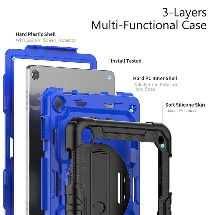 For Lenovo Tab M10 10.1 Gen 3rd Silicone Hybrid PC Tablet Case with Shoulder Strap(Blue PC) - Lenovo by PMC TechLife | Online Shopping South Africa | PMC TechLife | Buy Now Pay Later Mobicred