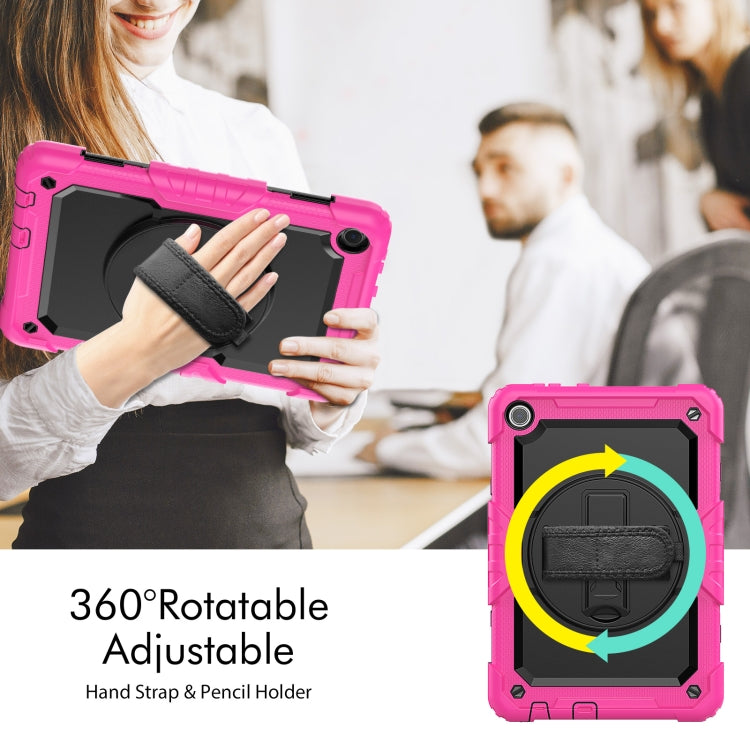 For Lenovo Tab M10 10.1 Gen 3rd Silicone Hybrid PC Tablet Case with Shoulder Strap(Rose Red) - Lenovo by PMC TechLife | Online Shopping South Africa | PMC TechLife | Buy Now Pay Later Mobicred