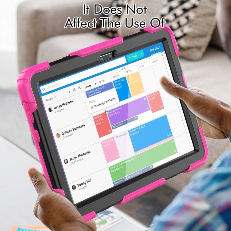 For Lenovo Tab M10 10.1 Gen 3rd Silicone Hybrid PC Tablet Case with Shoulder Strap(Rose Red) - Lenovo by PMC TechLife | Online Shopping South Africa | PMC TechLife | Buy Now Pay Later Mobicred