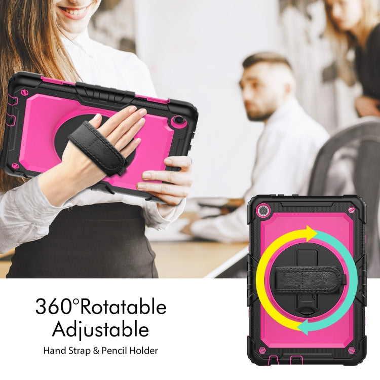 For Lenovo Tab M10 10.1 Gen 3rd Silicone Hybrid PC Tablet Case with Shoulder Strap(Rose Red PC) - Lenovo by PMC TechLife | Online Shopping South Africa | PMC TechLife | Buy Now Pay Later Mobicred