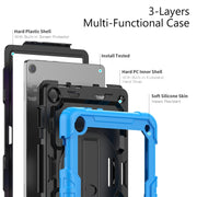 For Lenovo Tab M10 10.1 Gen 3rd Silicone Hybrid PC Tablet Case with Shoulder Strap(Light Blue)