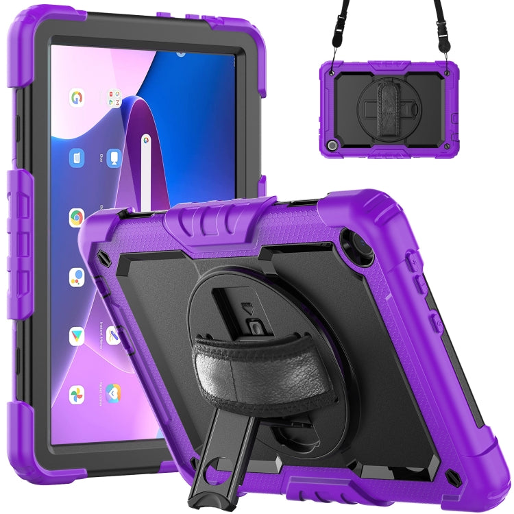 For Lenovo Tab M10 10.1 Gen 3rd Silicone Hybrid PC Tablet Case with Shoulder Strap(Purple) - Lenovo by PMC TechLife | Online Shopping South Africa | PMC TechLife | Buy Now Pay Later Mobicred