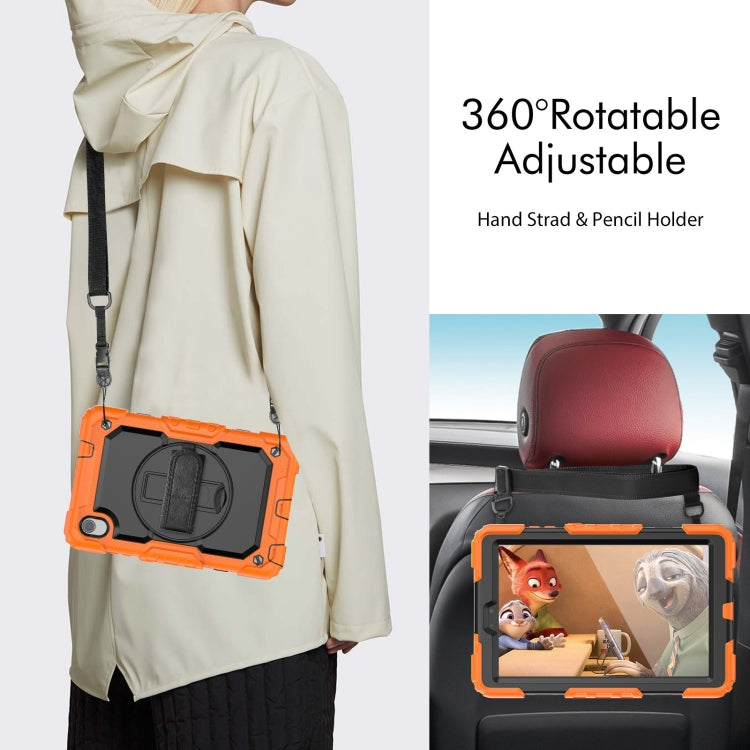 For Lenovo Tab M8 HD 2020/2019 Silicone Hybrid PC Tablet Case with Shoulder Strap(Orange)
