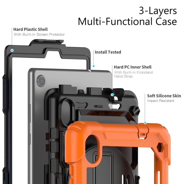 For Lenovo Tab M8 HD 2020/2019 Silicone Hybrid PC Tablet Case with Shoulder Strap(Orange) - Lenovo by PMC TechLife | Online Shopping South Africa | PMC TechLife | Buy Now Pay Later Mobicred