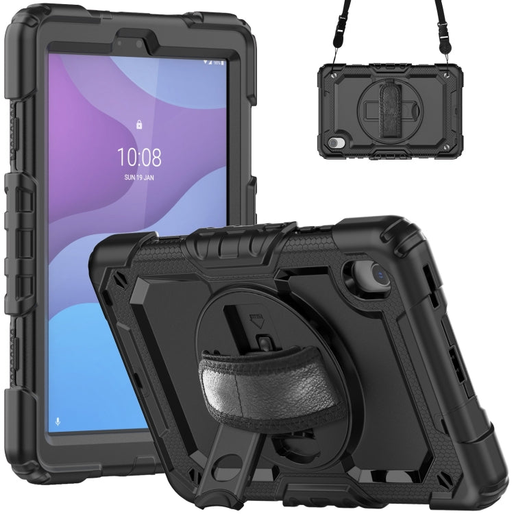 For Lenovo Tab M8 HD 2020/2019 Silicone Hybrid PC Tablet Case with Shoulder Strap(Black) - Lenovo by PMC TechLife | Online Shopping South Africa | PMC TechLife | Buy Now Pay Later Mobicred