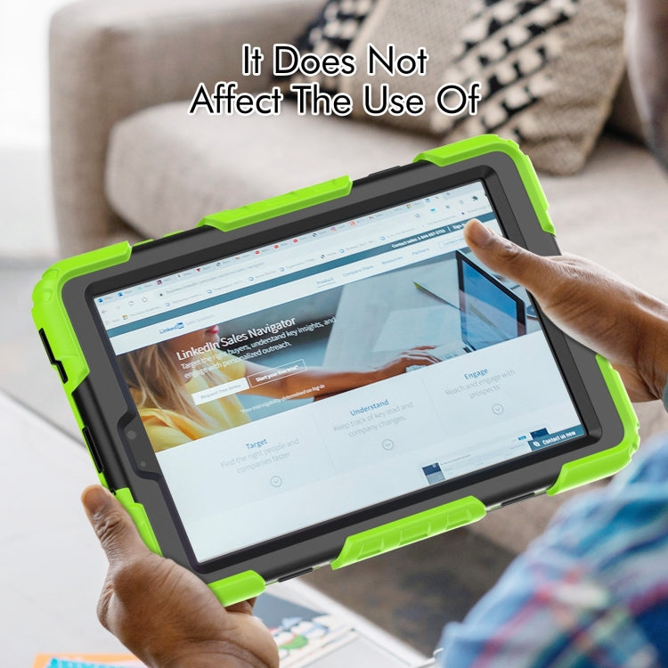 For Lenovo Tab M8 HD 2020/2019 Silicone Hybrid PC Tablet Case with Shoulder Strap(Yellow Green) - free shipping - PMC TechLife - Order now!