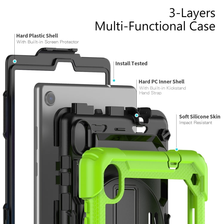 For Lenovo Tab M8 HD 2020/2019 Silicone Hybrid PC Tablet Case with Shoulder Strap(Yellow Green) - free shipping - PMC TechLife - Order now!