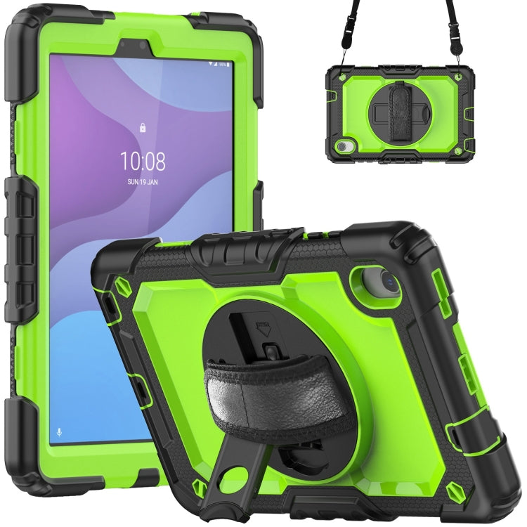 For Lenovo Tab M8 HD 2020/2019 Silicone Hybrid PC Tablet Case with Shoulder Strap(Yellow Green PC) - free shipping - PMC TechLife - Order now!