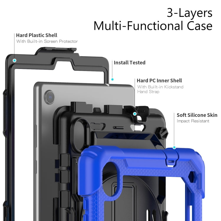 For Lenovo Tab M8 HD 2020/2019 Silicone Hybrid PC Tablet Case with Shoulder Strap(Blue) - Lenovo by PMC TechLife | Online Shopping South Africa | PMC TechLife | Buy Now Pay Later Mobicred